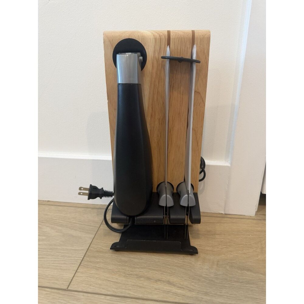 Cuisinart CEK-40 Electric Knife Set w/ Bread & Carving Blades + Wood Block Stand